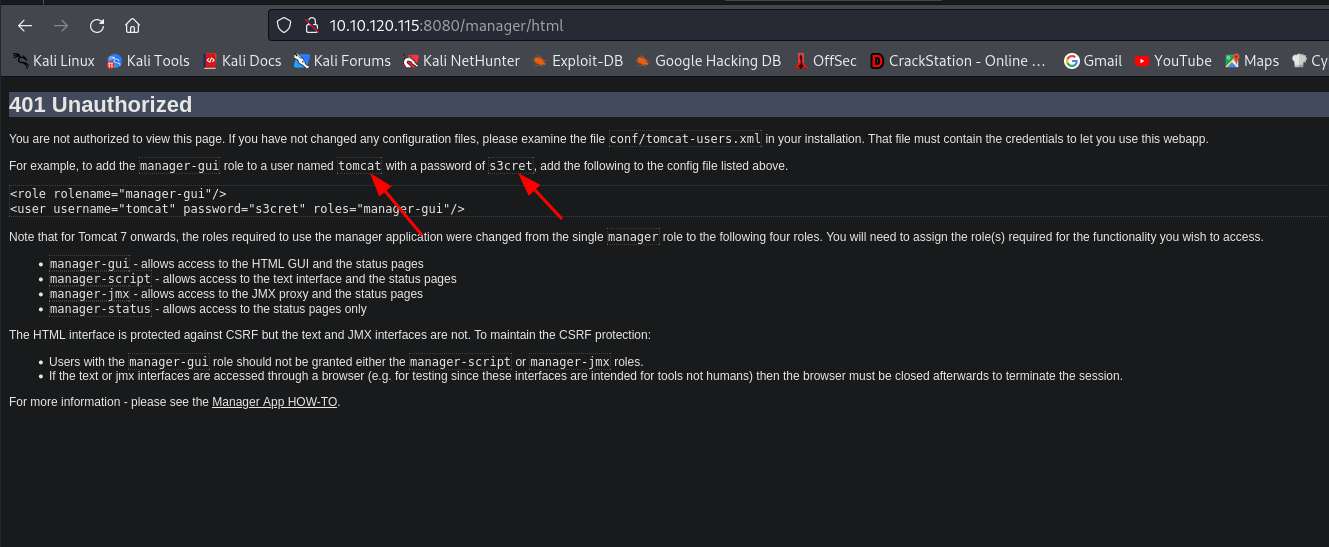 Intento login tomcat
